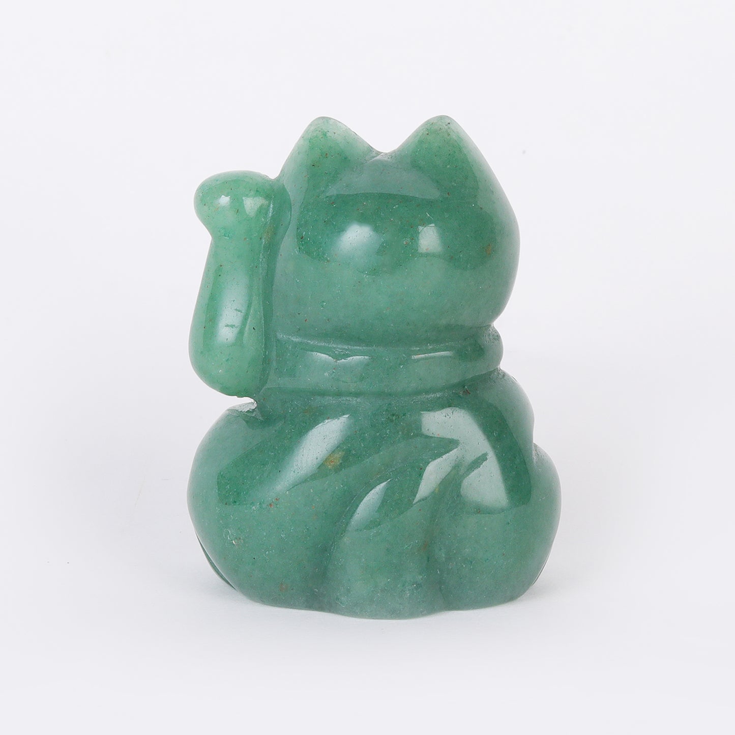 Star Coded | Maneki Neko Lucky Cat | For Clients, Sales & Prosperity Flow at the Workplace Made with Authentic Green Aventurine - the Stone of Opportunity