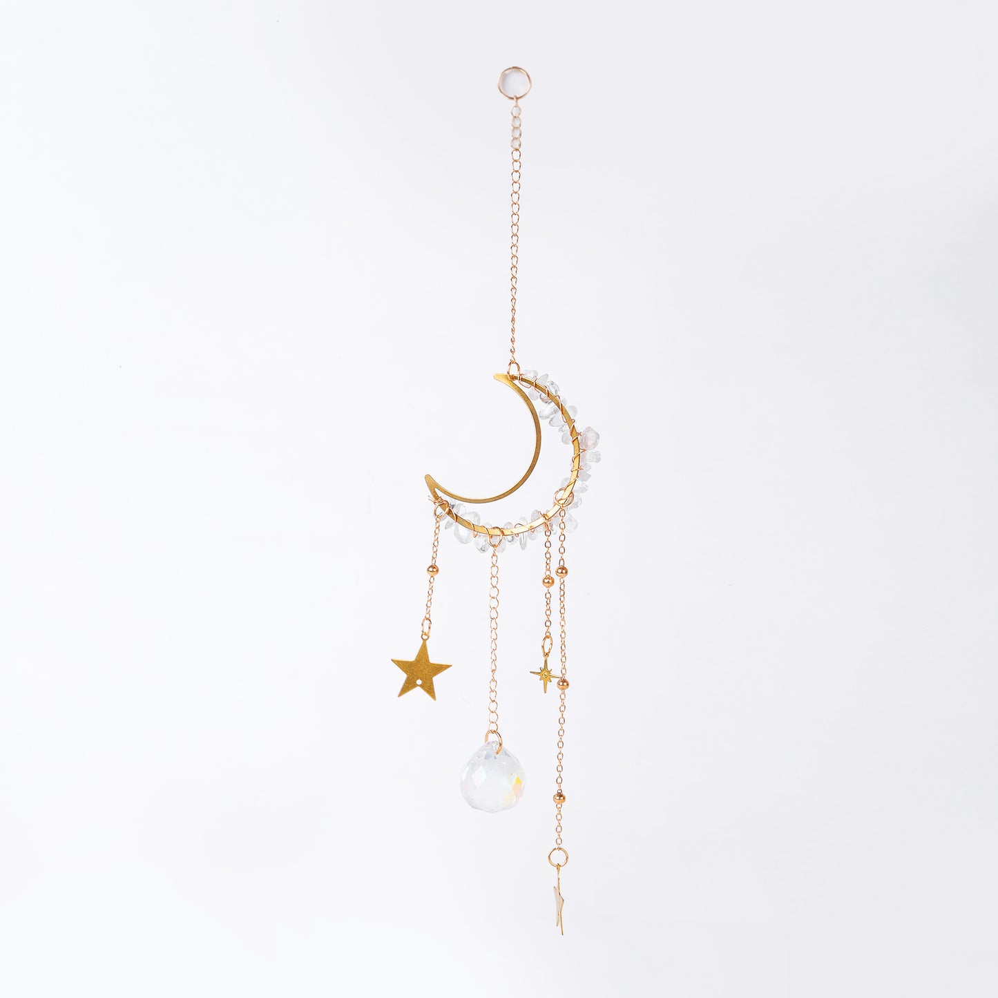 Star Coded | Lunar Light | Crescent Moon SunCatcher with Clear Quartz & Prism
