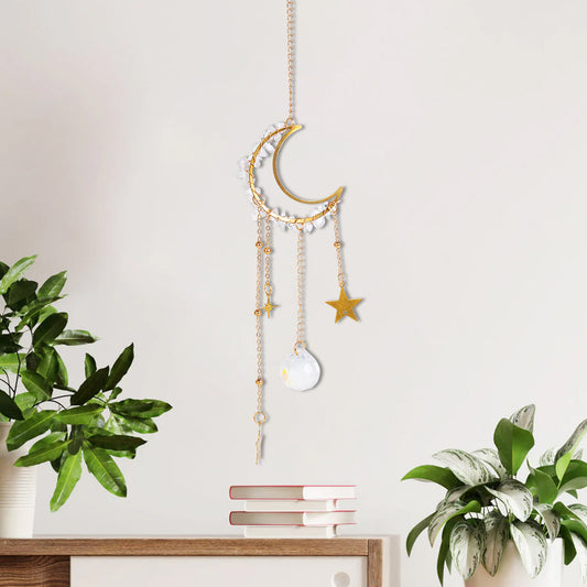 Star Coded | Lunar Light | Crescent Moon SunCatcher with Clear Quartz & Prism