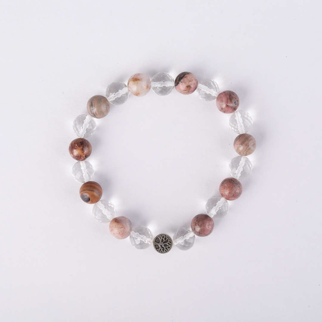 Love Yourself | Rhodochrosite & Clear Quartz Crystal Bracelet