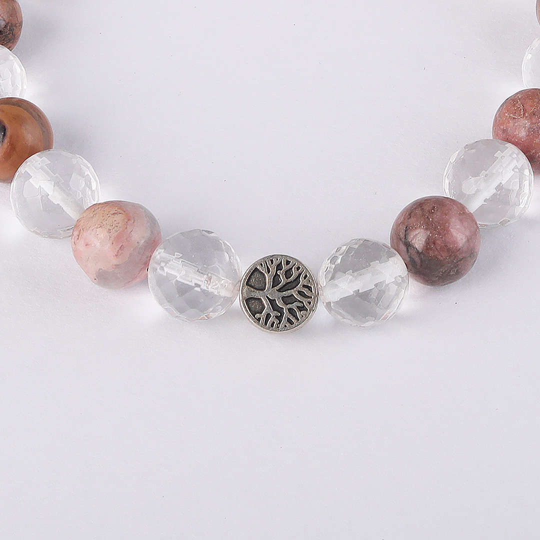 Love Yourself | Rhodochrosite & Clear Quartz Crystal Bracelet