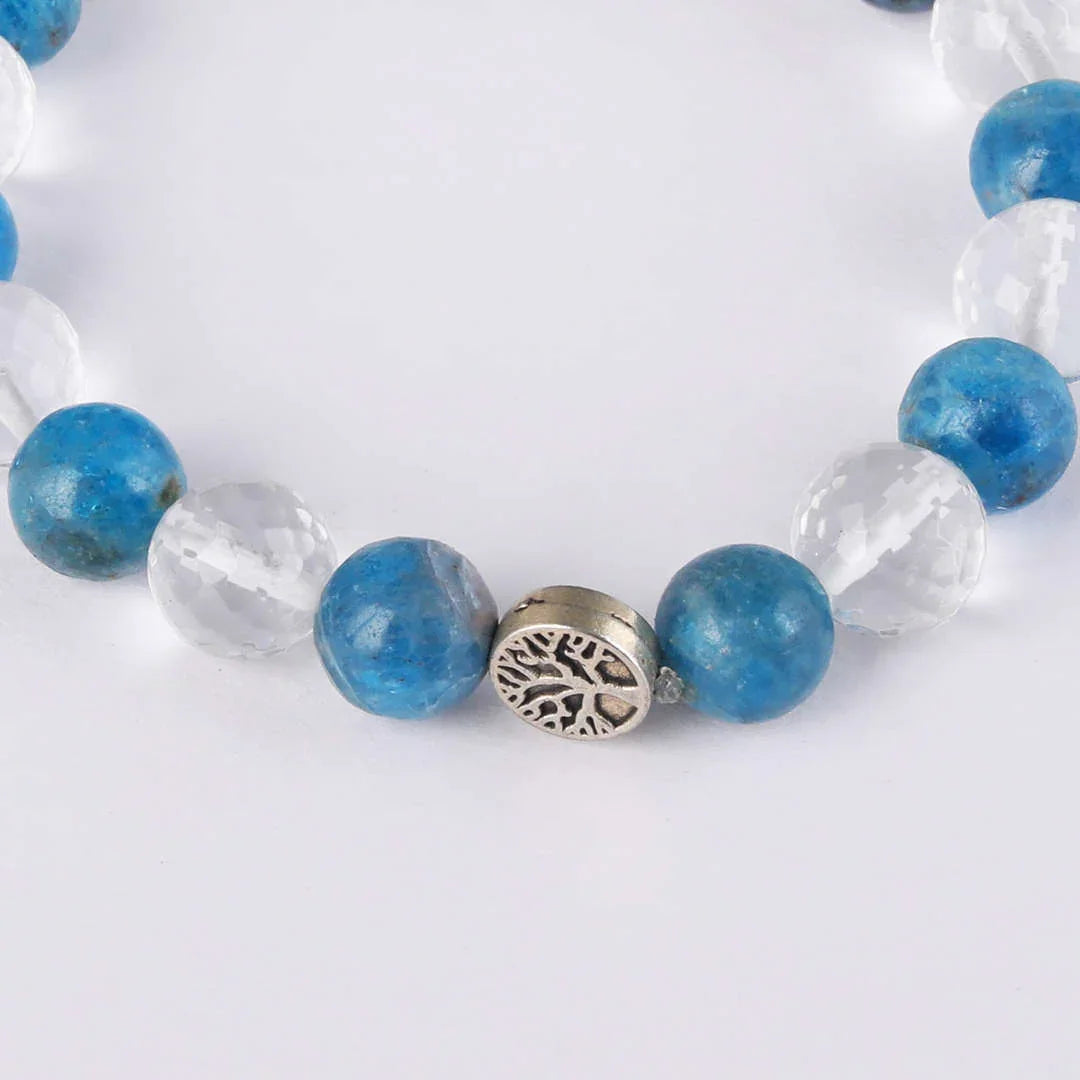 Star Coded | Ancestral Blockages Removal | Blue Apatite & Diamond Faceted Clear Quartz