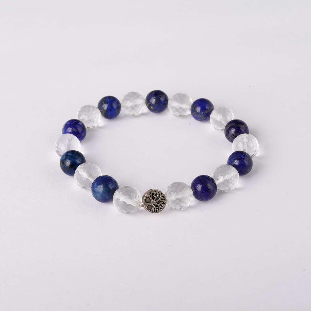 Feel Confident | Blue Kyanite & Diamond Faceted Clear Quartz