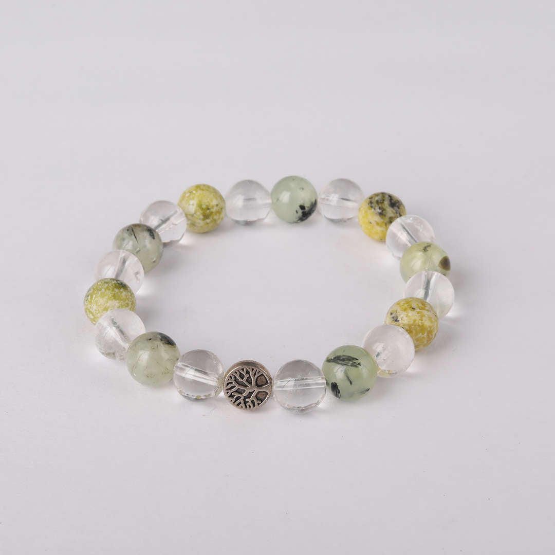 Health Is Your True Wealth | Prehnite & Serpentine Crystal Bracelet