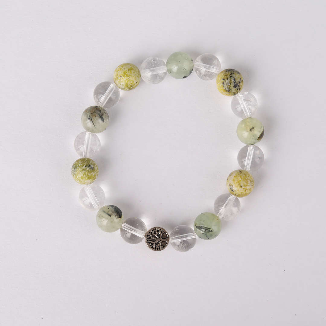 Health Is Your True Wealth | Prehnite & Serpentine Crystal Bracelet
