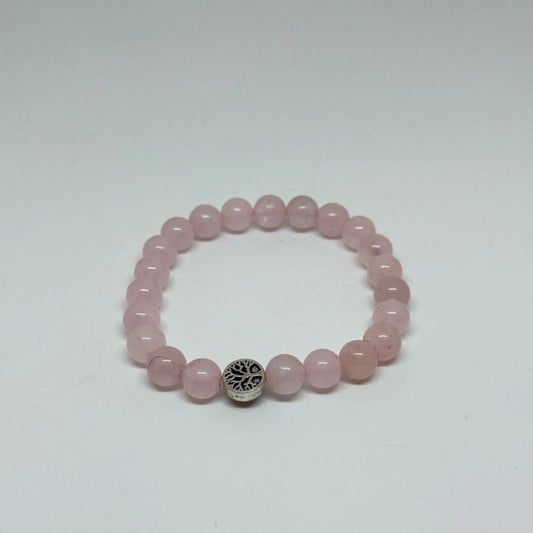 Rose Quartz bracelet for unconditional love, emotional healing, heart harmony, compassion, inner peace, and amplified heart energy with Star Codes.