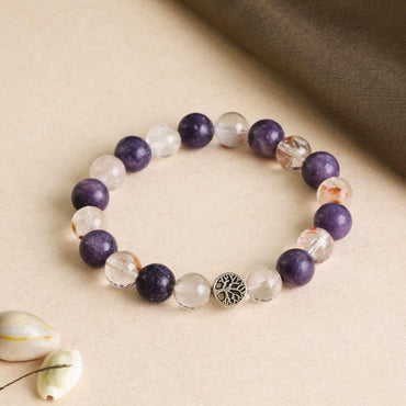 Mental Clarity, Sodalite & Ludolite bracelet for focus, cognitive balance, ADHD support, calm mind, emotional harmony, and energized clarity with Star Codes.