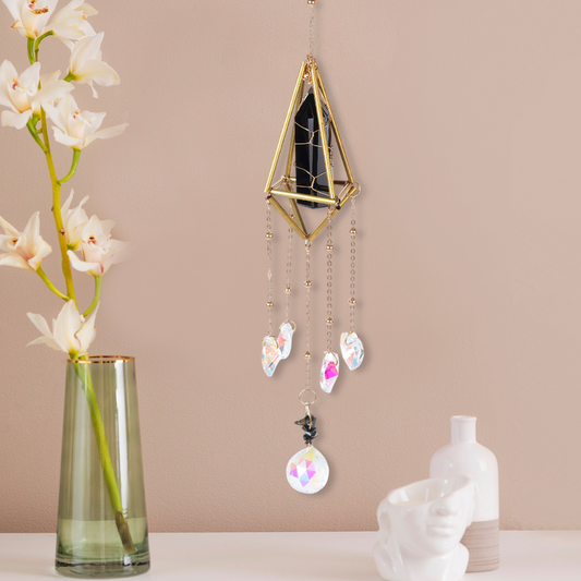 Star Coded | Shadow Shield | Prism & Black Obsidian SunCatcher