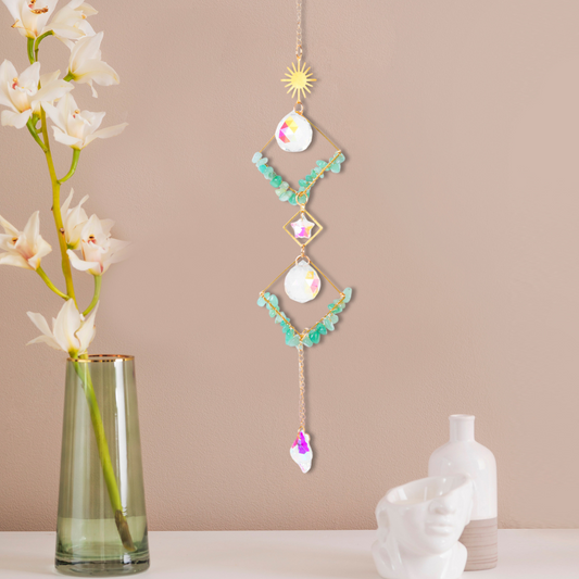 Star Coded | Wealth Portal | Suncatcher with Green Aventurine & Prism