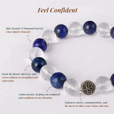 Star Coded | Feel Confident | Blue Kyanite & Diamond Faceted Clear Quartz Mixel