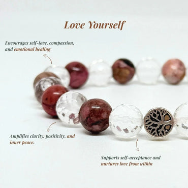Star Coded | Love Yourself | Rhodochrosite & Clear Quartz Mixel