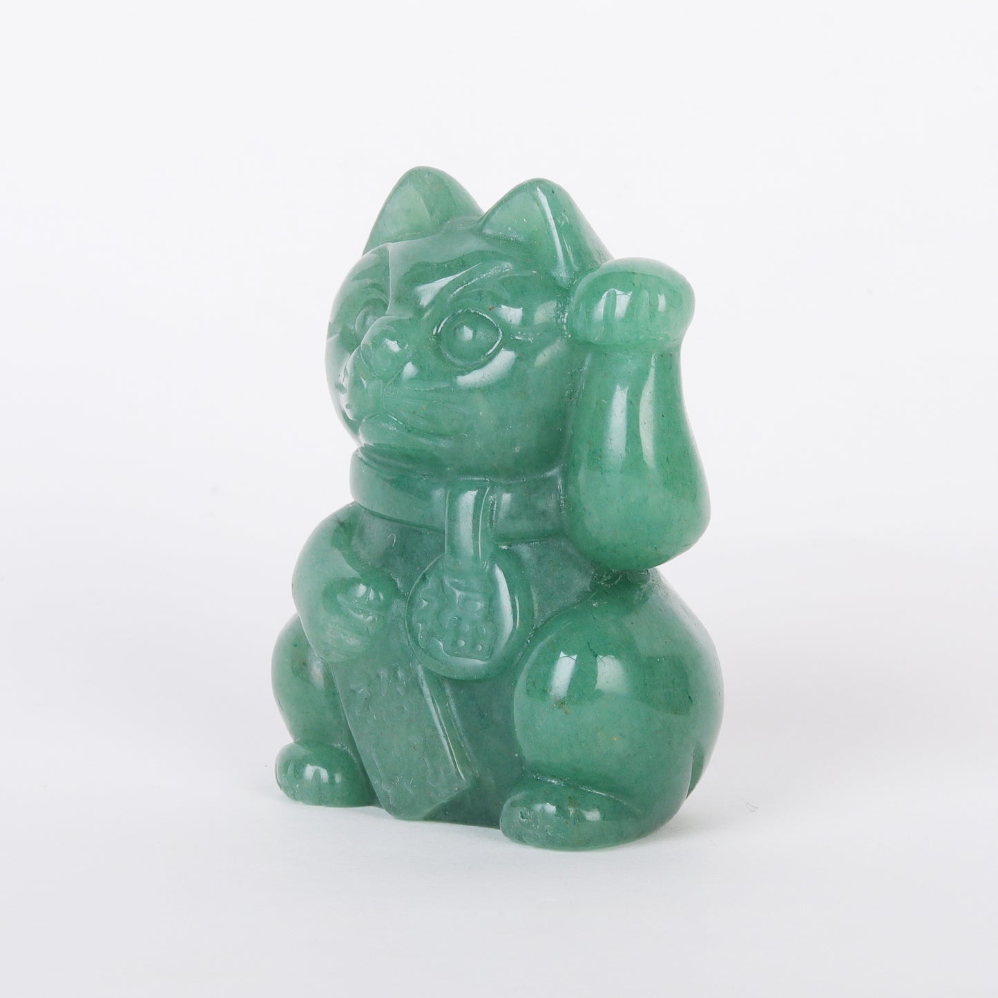 Star Coded | Maneki Neko Lucky Cat | For Clients, Sales & Prosperity Flow at the Workplace Made with Authentic Green Aventurine - the Stone of Opportunity