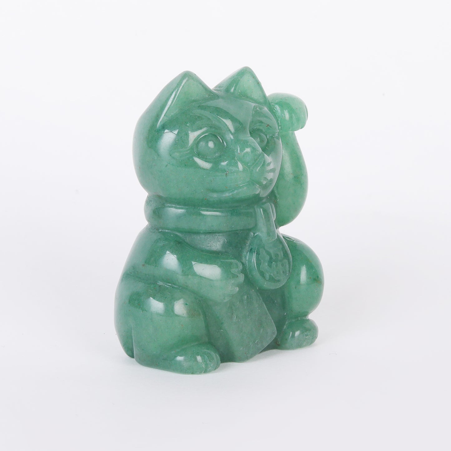 Star Coded | Maneki Neko Lucky Cat | For Clients, Sales & Prosperity Flow at the Workplace Made with Authentic Green Aventurine - the Stone of Opportunity
