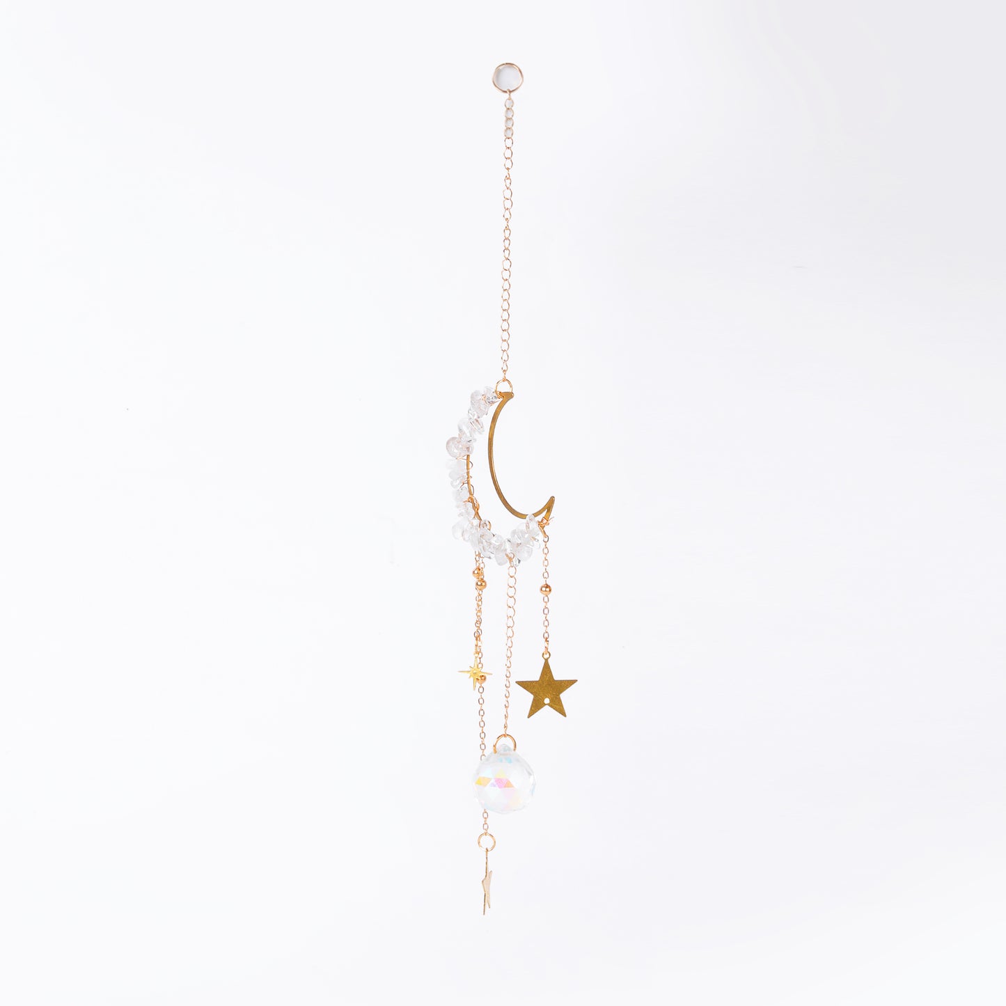 Star Coded | Lunar Light | Crescent Moon SunCatcher with Clear Quartz & Prism