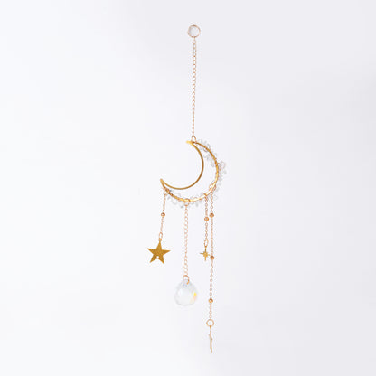 Star Coded | Lunar Light | Crescent Moon SunCatcher with Clear Quartz & Prism