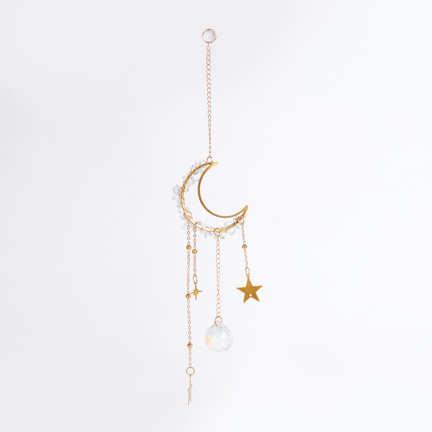 Star Coded | Lunar Light | Crescent Moon SunCatcher with Clear Quartz & Prism