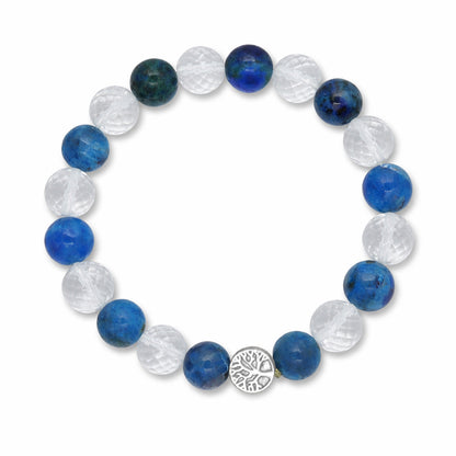 Ancestral Blockages Removal | Blue Apatite & Diamond Faceted Clear Quartz