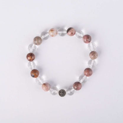 Love Yourself |  Rhodochrosite & Clear Quartz Crystal Bracelet