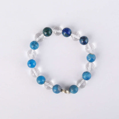 Ancestral Blockages Removal | Blue Apatite & Diamond Faceted Clear Quartz