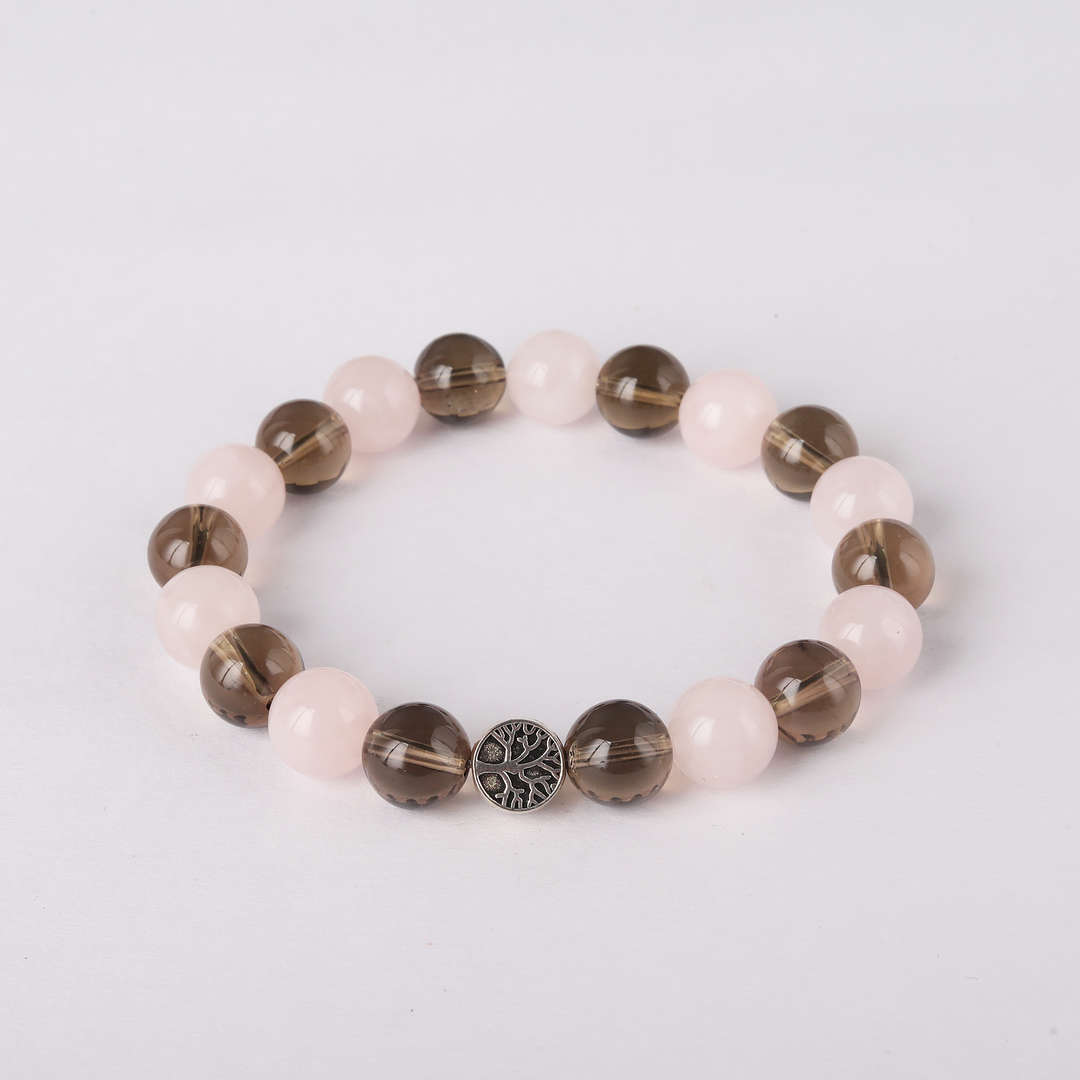Anger Management | Rose Quartz & Smoky Quartz Crystal Bracelet