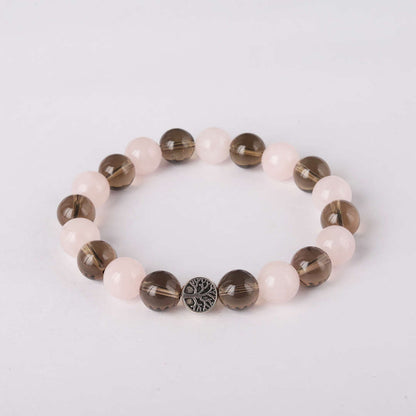 Anger Management | Rose Quartz & Smoky Quartz Crystal Bracelet