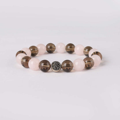 Anger Management | Rose Quartz & Smoky Quartz Crystal Bracelet