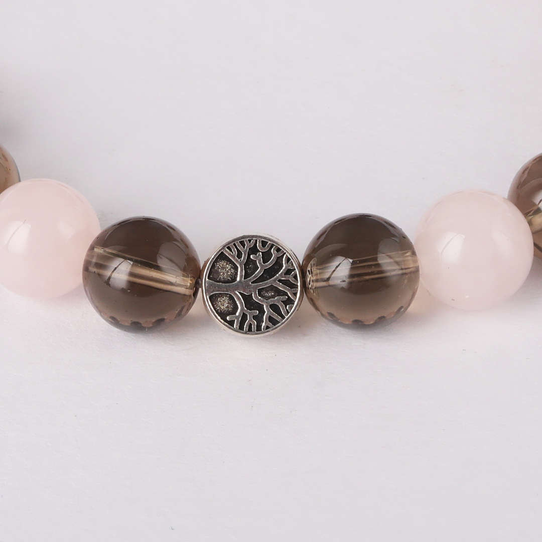 Anger Management | Rose Quartz & Smoky Quartz Crystal Bracelet