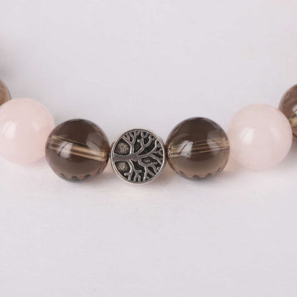 Anger Management | Rose Quartz & Smoky Quartz Crystal Bracelet