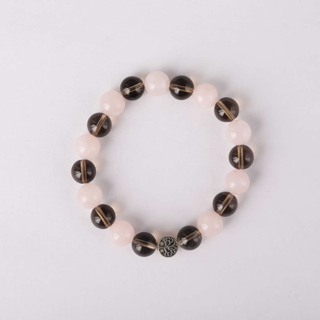 Anger Management | Rose Quartz & Smoky Quartz Crystal Bracelet