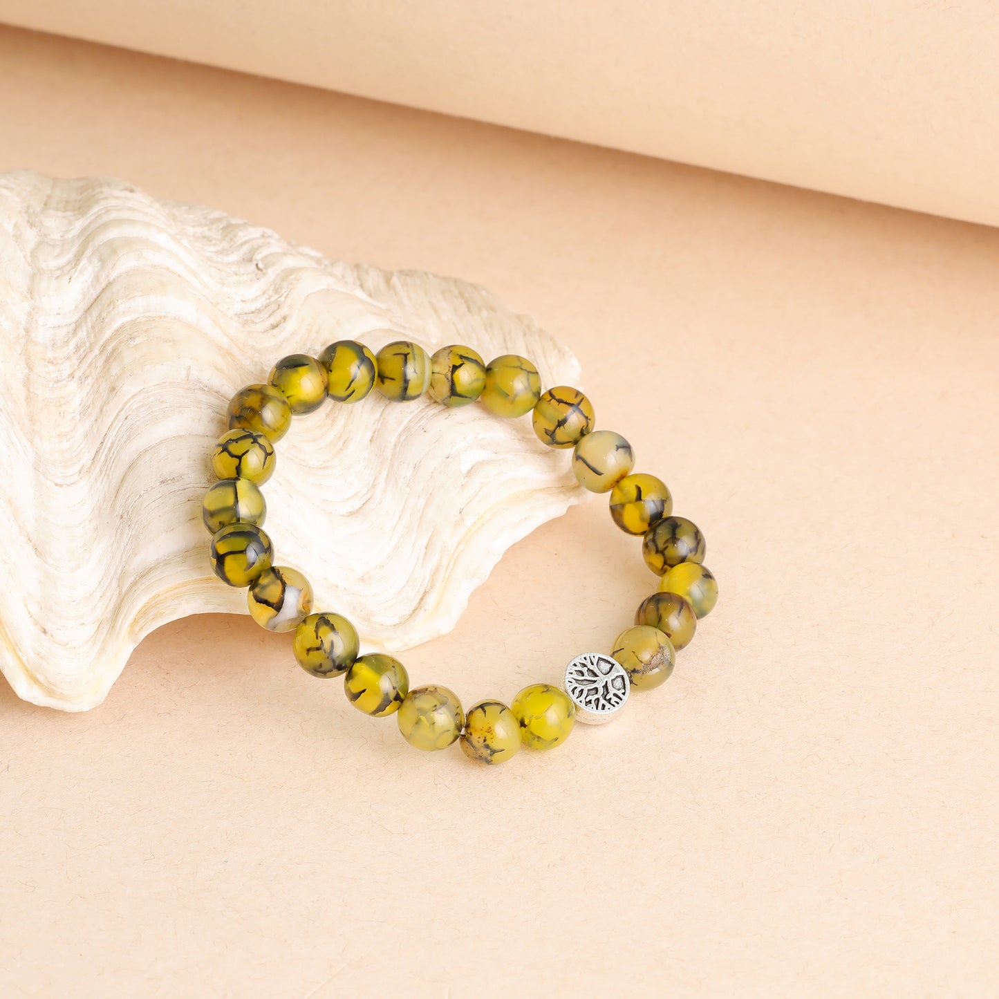 Dragon Vein Agate healing bracelet infused with Star Codes for vitality, energy flow, immune support, courage, and physical-energetic regeneration. 