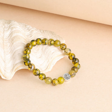 Dragon Vein Agate healing bracelet infused with Star Codes for vitality, energy flow, immune support, courage, and physical-energetic regeneration. 