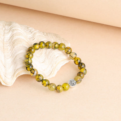 Dragon Vein Agate healing bracelet infused with Star Codes for vitality, energy flow, immune support, courage, and physical-energetic regeneration. 