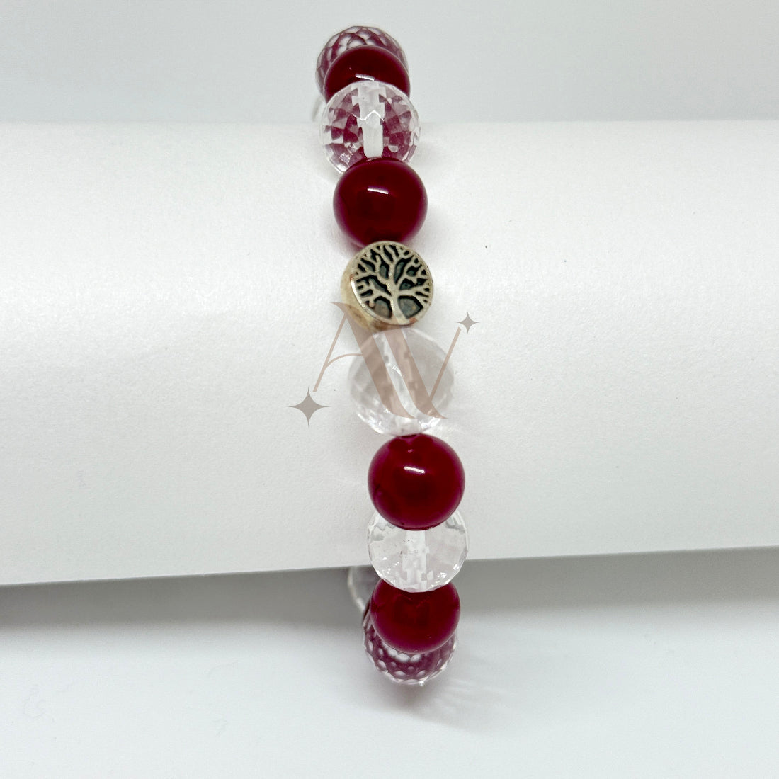 Be The Goddess | Ruby and Clear Quartz Crystal Bracelet