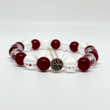 Be The Goddess | Ruby and Clear Quartz Crystal Bracelet