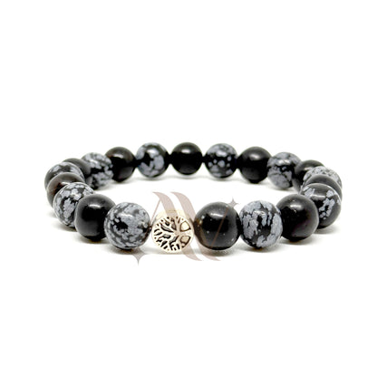 Karmic Imprints Removal | Snowflake Obsidian Crystal Bracelet