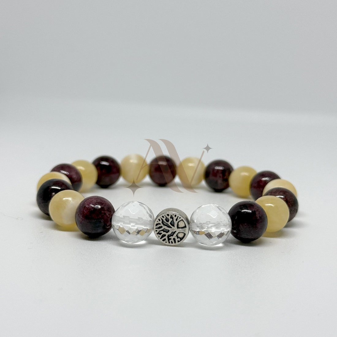 Billion Bitcoin Business | Garnet & Cat Eye Crystal Bracelet