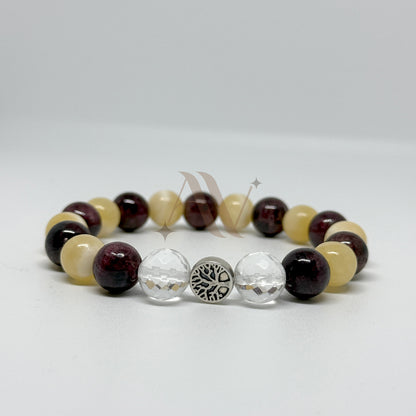 Billion Bitcoin Business | Garnet & Cat Eye Crystal Bracelet