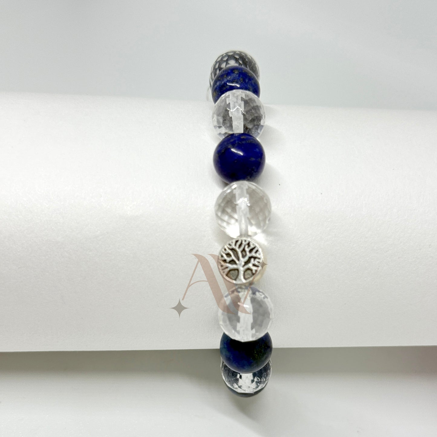 Be The Attention | Blue Kyanite & Diamond Faceted Clear Quartz