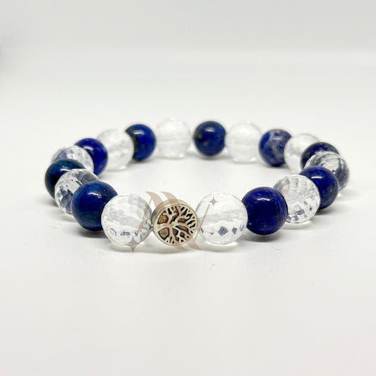 Be The Attention | Blue Kyanite & Diamond Faceted Clear Quartz