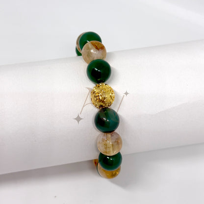 Manifest Wealth | Citrine & Green Onyx Crystal Bracelet