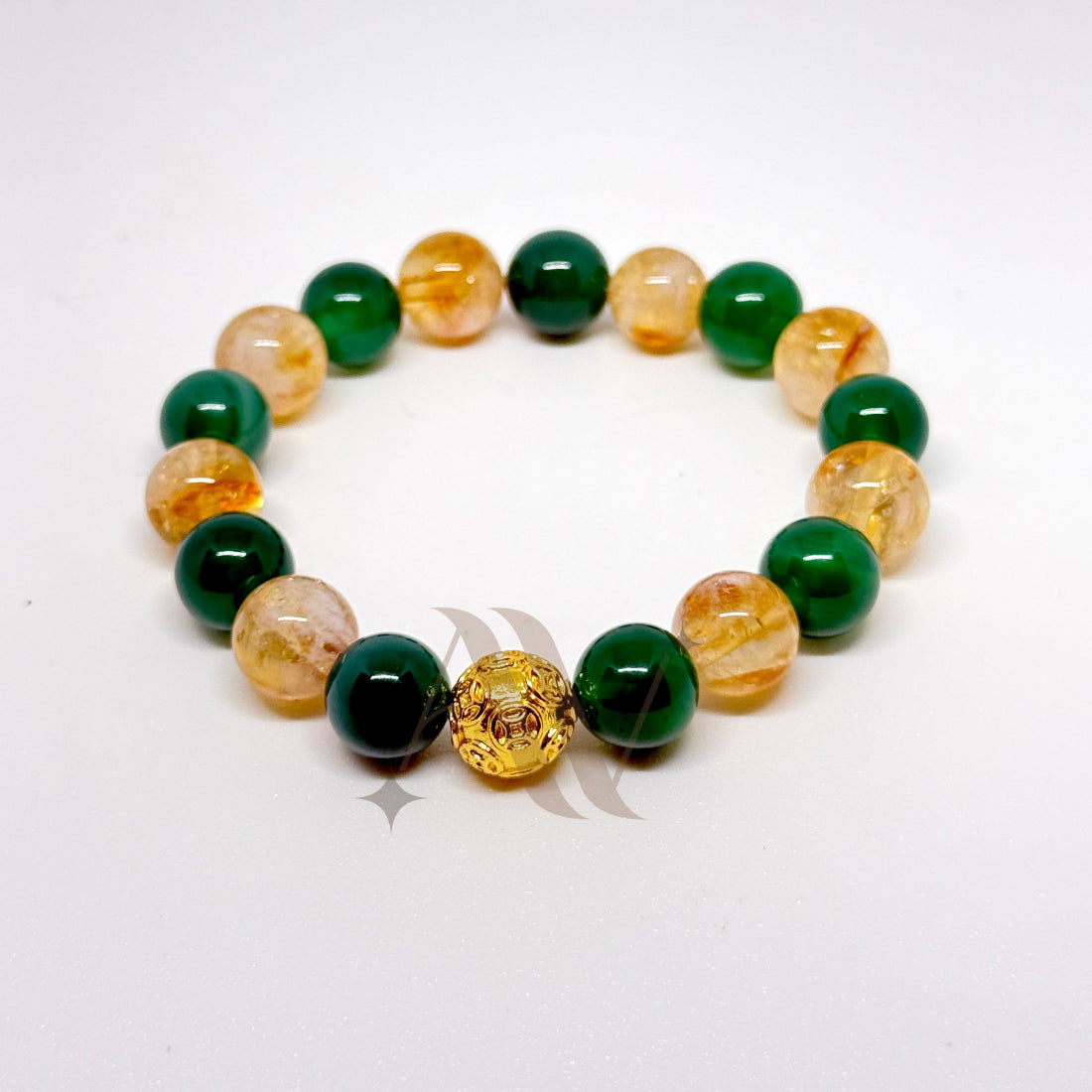 Manifest Wealth | Citrine & Green Onyx Crystal Bracelet