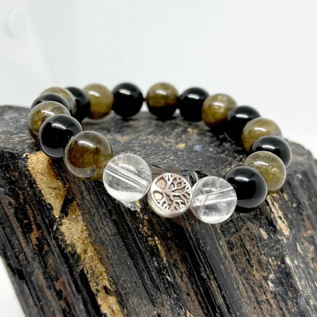 Shadow Shield, Labradorite & Black Tourmaline bracelet for energy protection, inner strength, transformation, and shielding against negativity for daily well-being.

