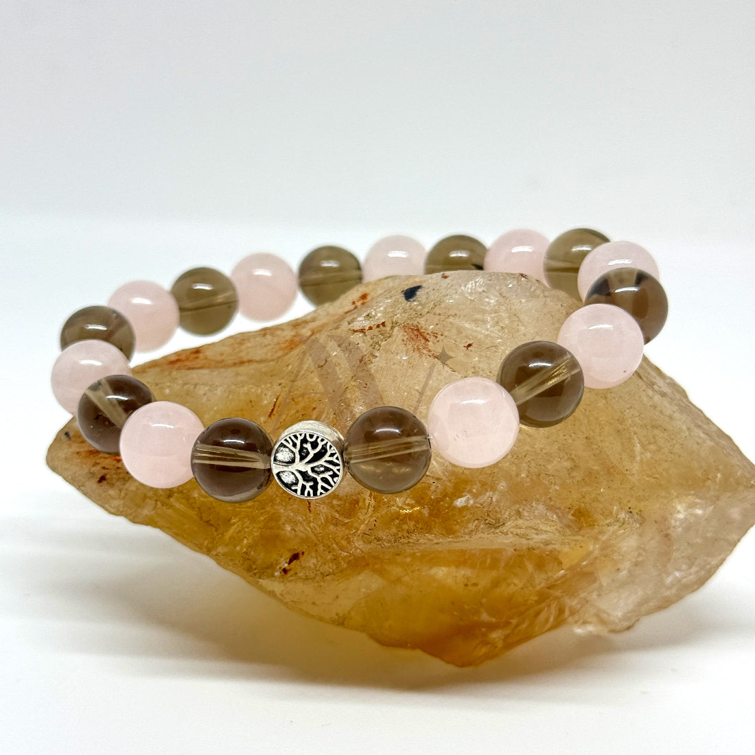 Anger Management | Rose Quartz & Smoky Quartz Crystal Bracelet